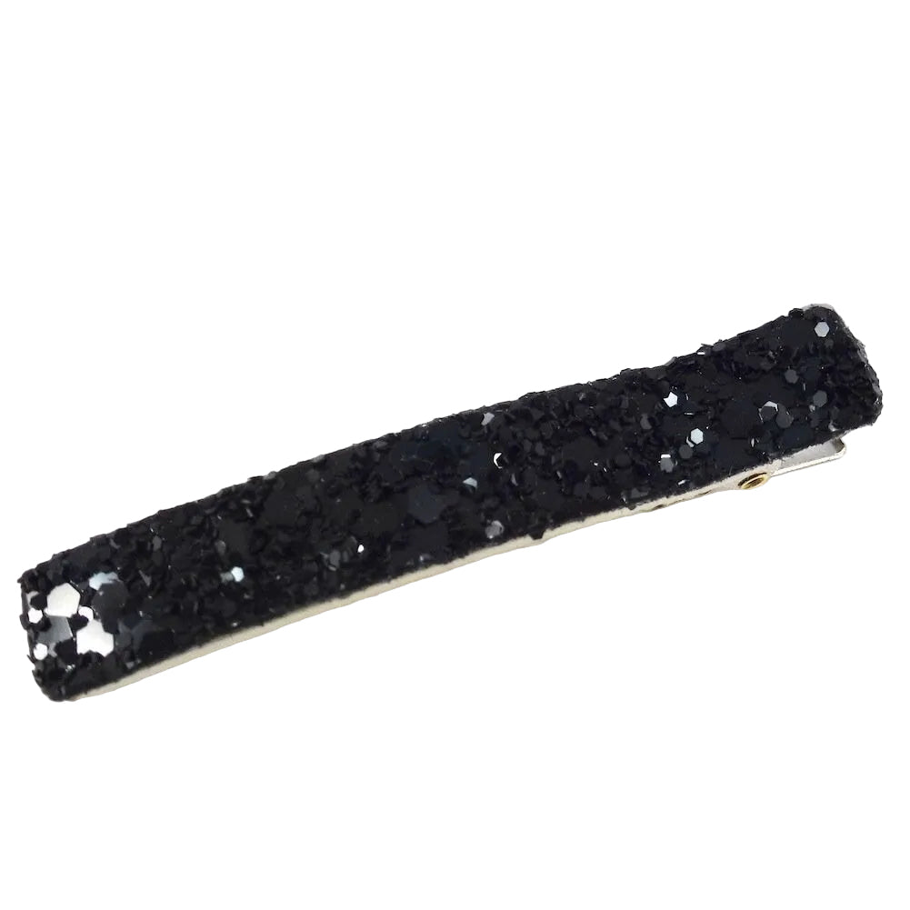 Pince à cheveux bec paillettes 6cm - noir