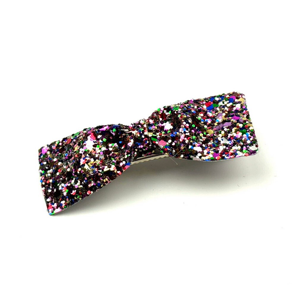 Pince cheveux clip noeud paillette multicolore