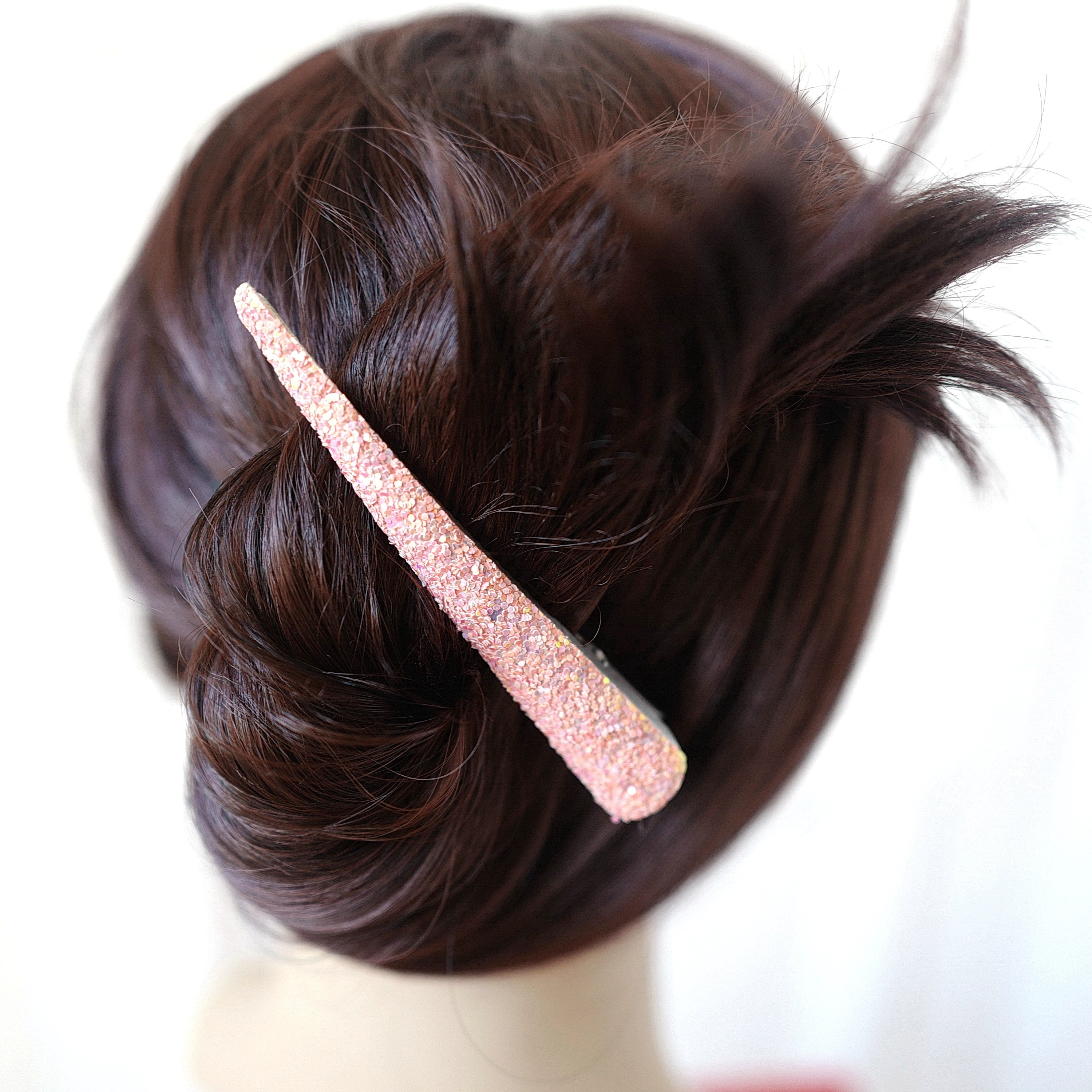 Pince cheveux concorde 10.5cm paillette rose