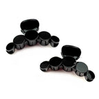 Pince à cheveux crabe 7cm noir - Lot de 2