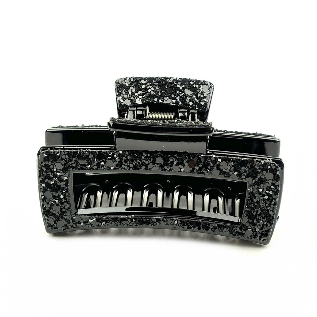 Pince cheveux crabe paillette noir 8cm 