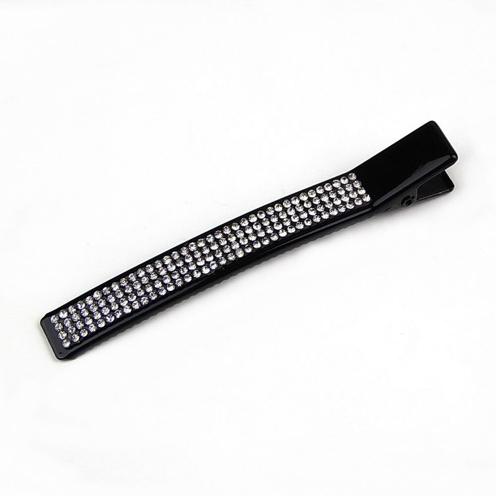 Pince cheveux crocodile 8cm avec strass élégante noir