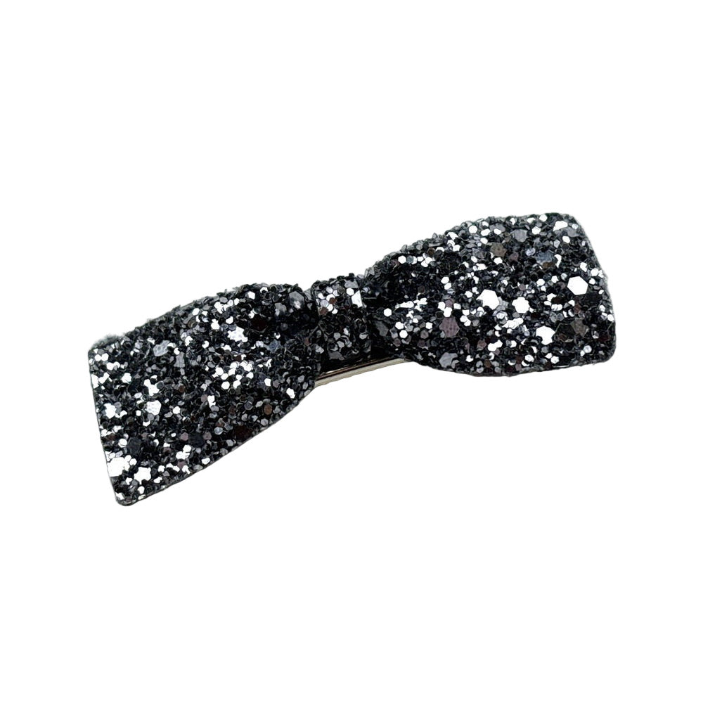 Pince cheveux noeud paillette - Gris