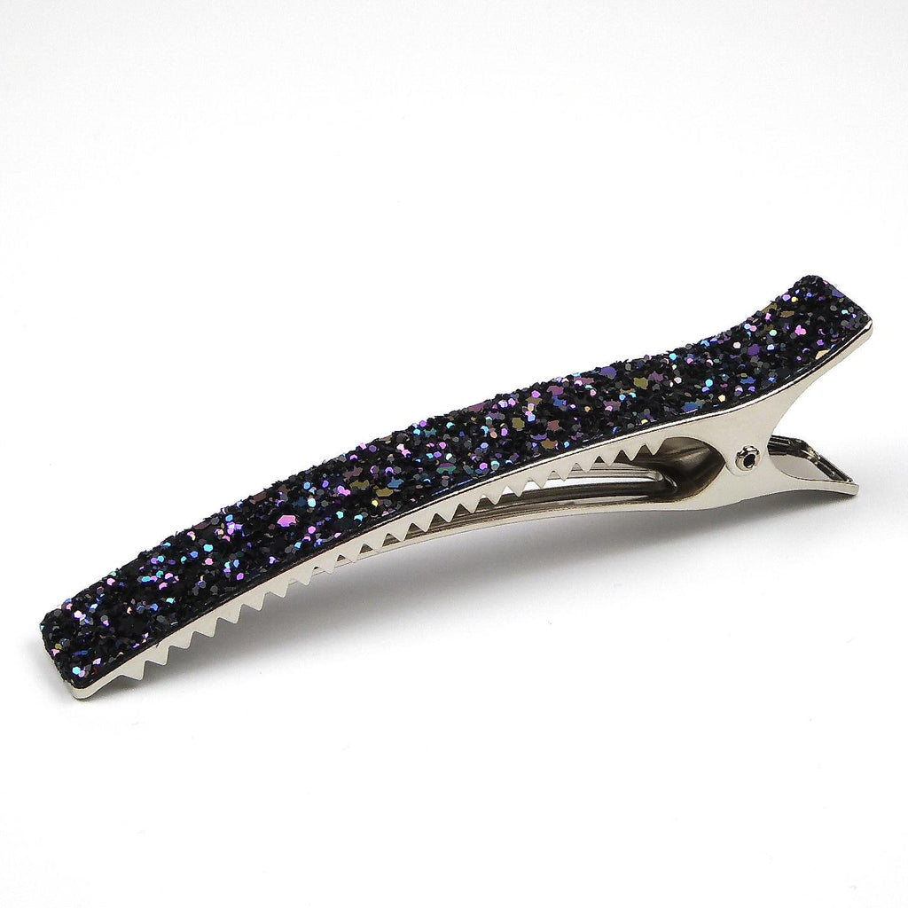 Grande pince cheveux paillettes 12.5cm multicolore foncé