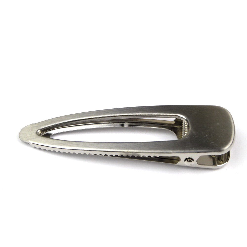 Pince cheveux métal brossé 8cm