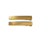 Pinces cheveux crocodile métal doré 8cm - Lot de 2