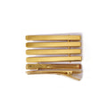 Pinces cheveux crocodile métal doré 6cm - Lot de 10