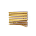 Pinces cheveux crocodile métal doré 6cm - Lot de 10