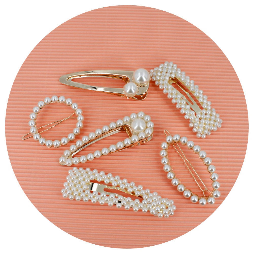 Barrette cheveux perles, pinces perles