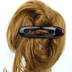 Grande pince cheveux 12cm fabrication française - marron