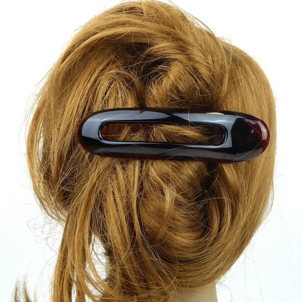 Grande pince cheveux 12cm fabrication française - marron