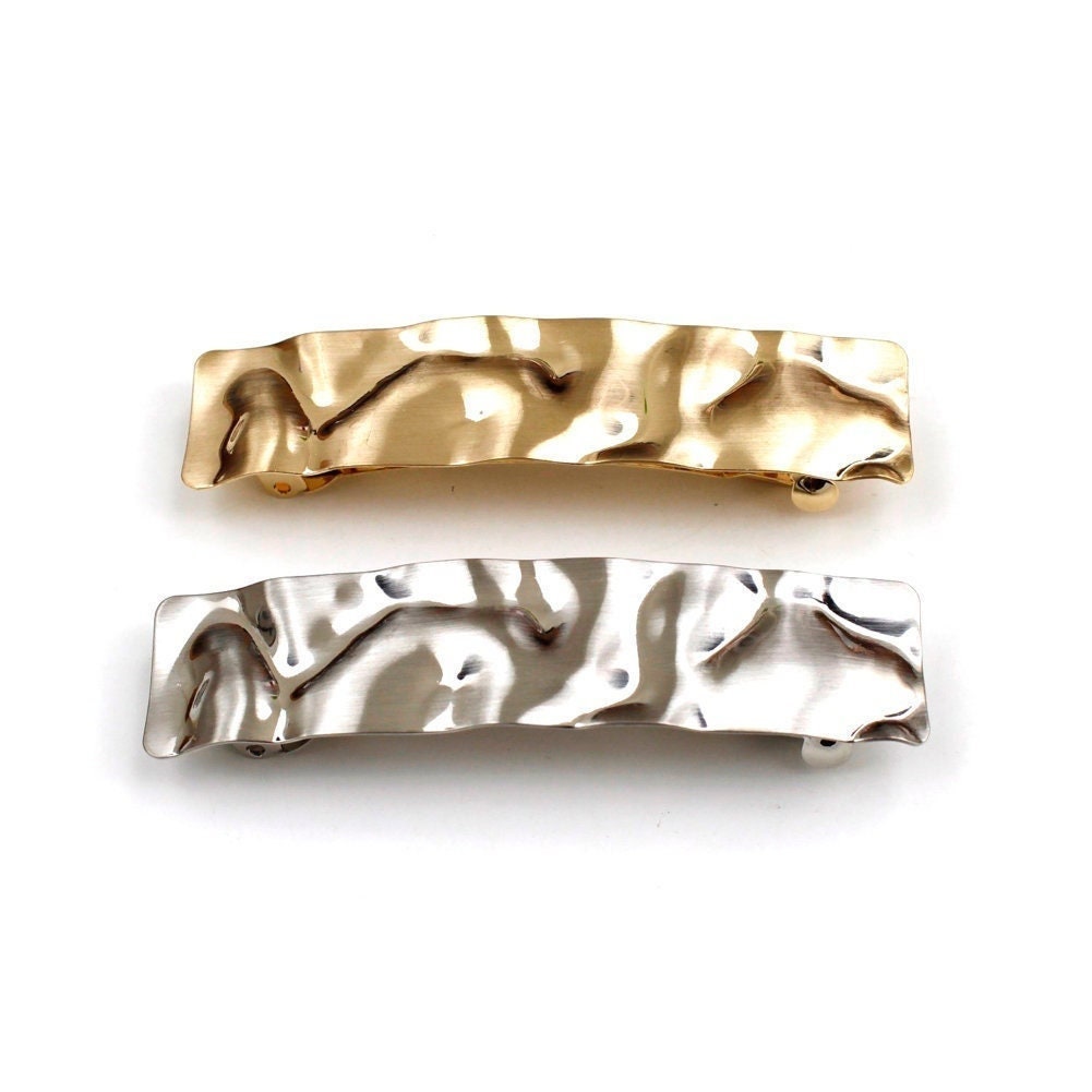 Barrette métal design martelé