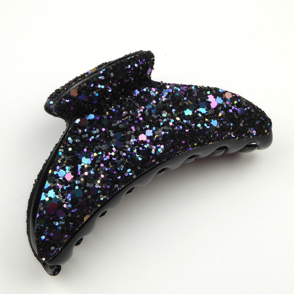 Pince cheveux paillette multicolore foncé 9cm - crabe fantaisie