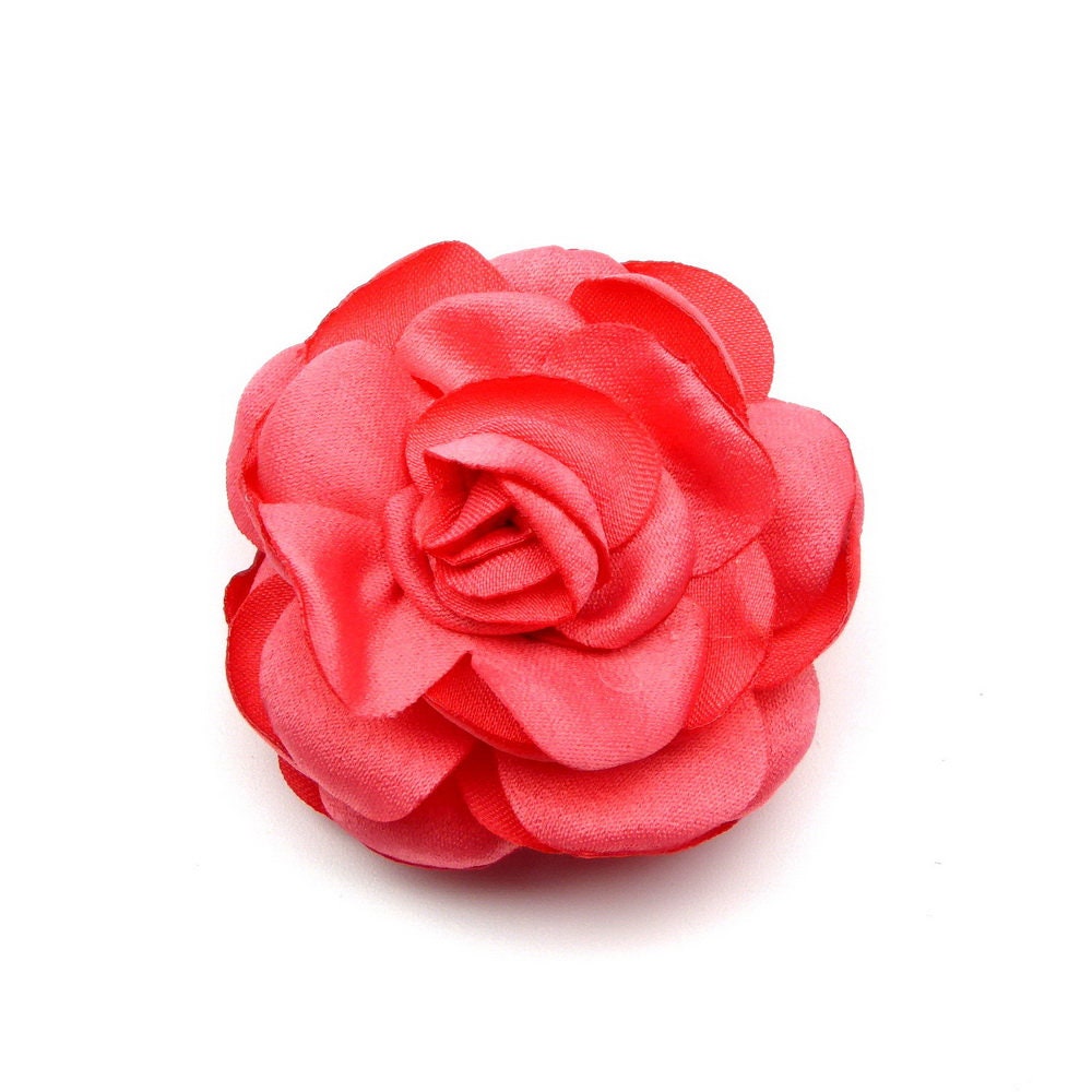 Lot de 2 broches fleur / pinces fleur satin