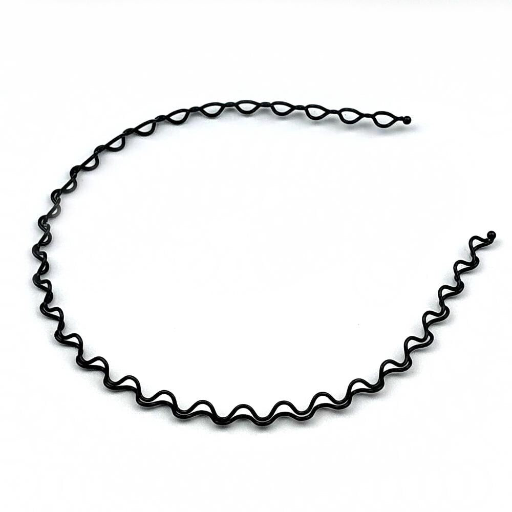 Lot de 3 serres tête fin métal petite ondulation, doré, argenté, noir