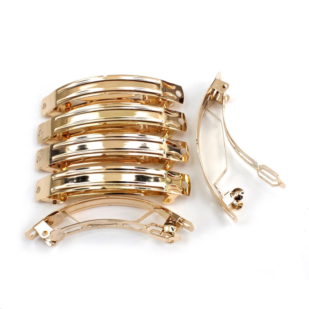 50 barrettes monture courbe "Clip Paris" 6.5cmx0.9cm