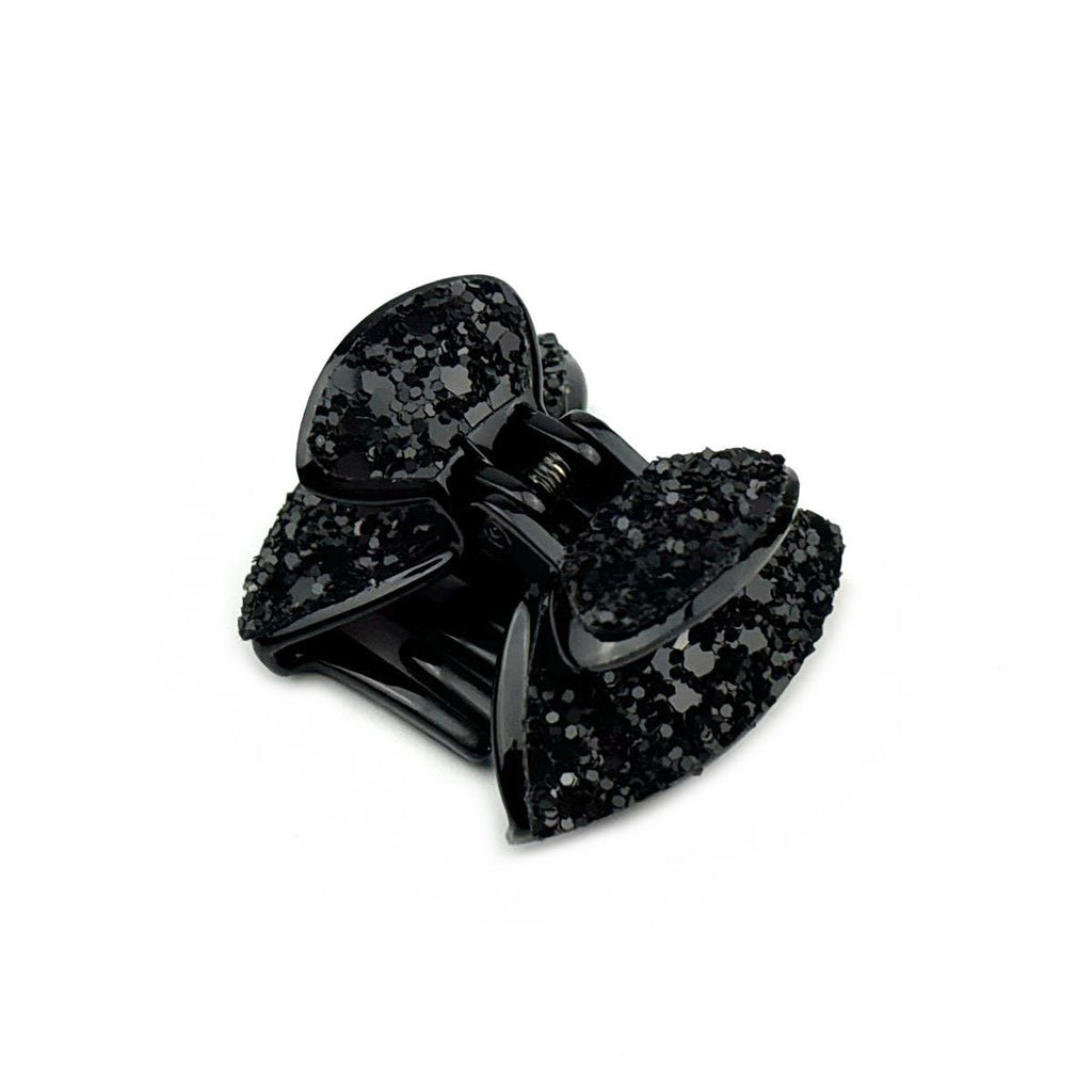 pince cheveux forme nœud ornée de paillettes noires