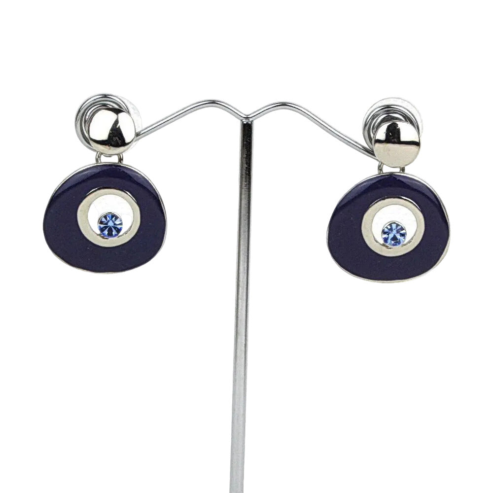 Boucle d'oreille pendante émail