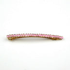 Barrette cheveux fine 8cm, perles de rocaille rose
