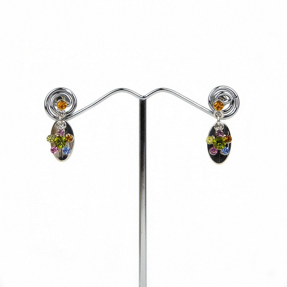 Boucle d'oreille pendante cristal