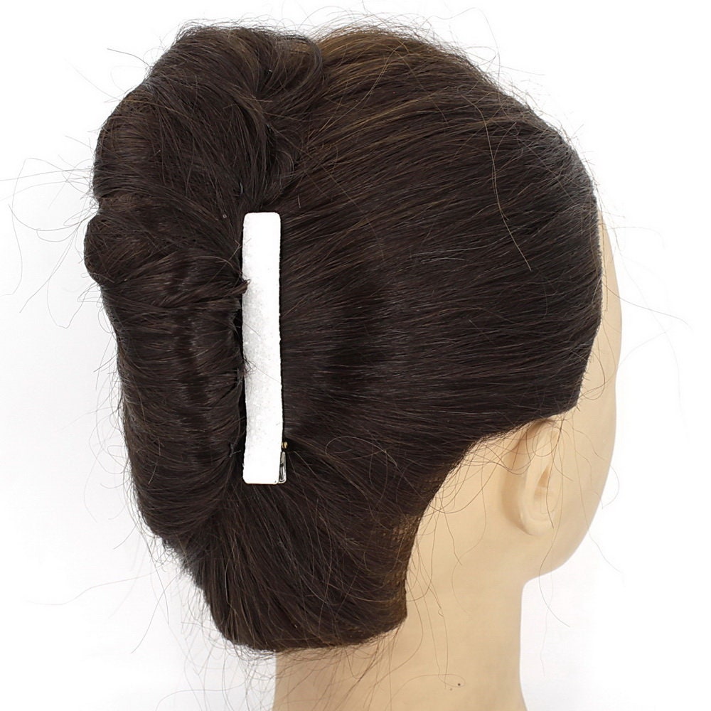 Pince cheveux paillettes 8cm - nacré blanc