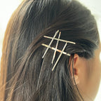 Pince Cheveux Quadrillage Doré 5cm - Accessoire Coiffure Fantaisie