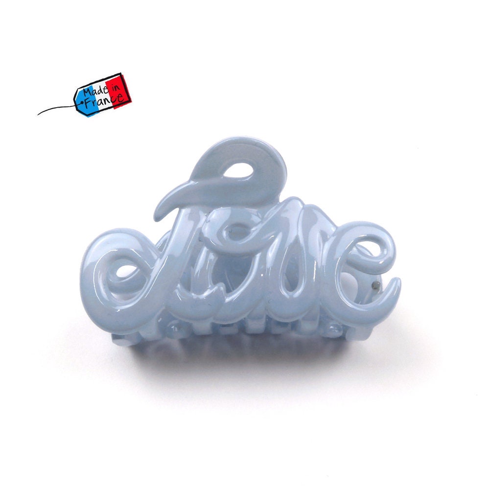 Pince à cheveux "Love" 5,5cm en acétate, qualité premium, Fabrication française