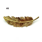 Barrette cheveux métal feuille doré