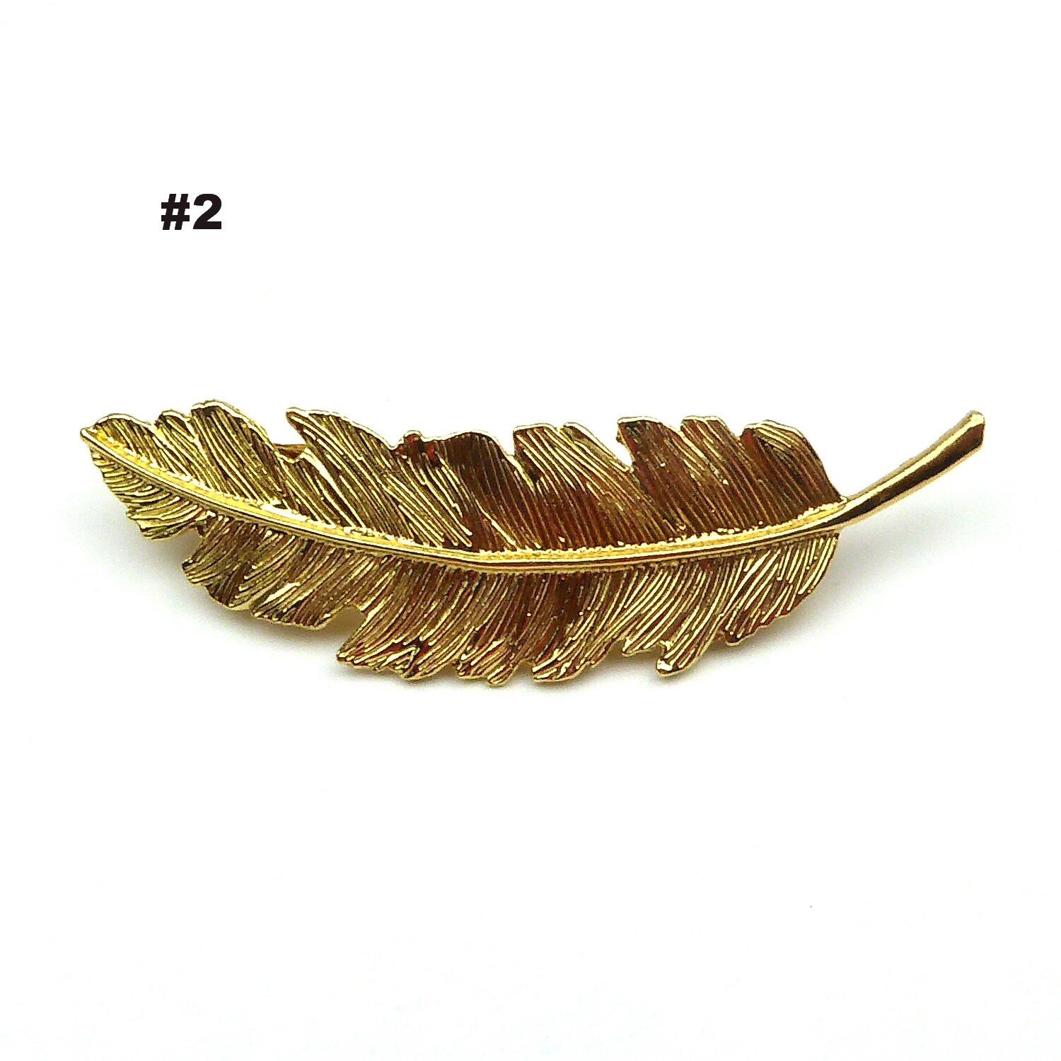 Barrette cheveux métal feuille doré