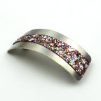 Barrette cheveux métal avec paillette multicolore