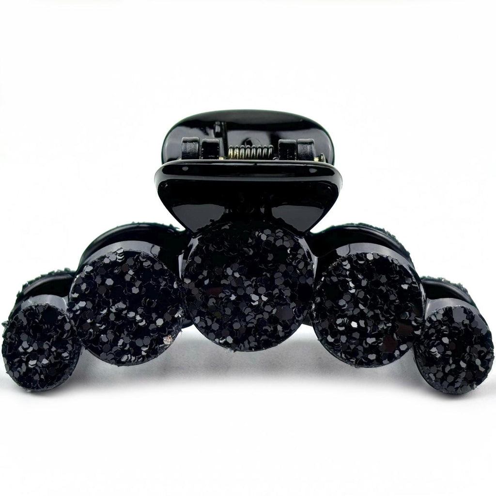 pince cheveux crabe fantaisie ornée de paillettes noires