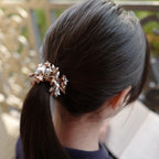 Elastique cheveux perles étoile, marron