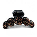 Pince cheveux fantaisie à paillettes 7cm, marron