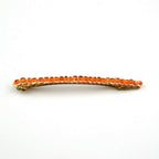 Barrette cheveux fine 8cm, perles de rocaille orange