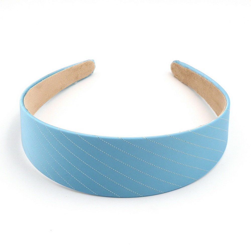 Serre tête large en satin rayures