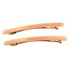 Barrettes cheveux fine fait main 9cm rose poudré - Lot de 2