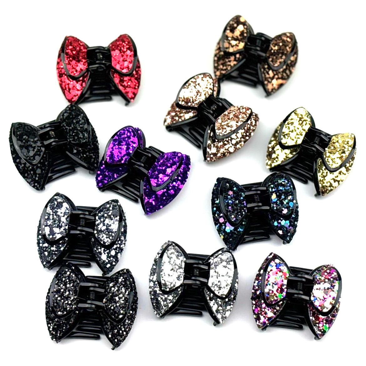 Pince cheveux noeud à paillettes