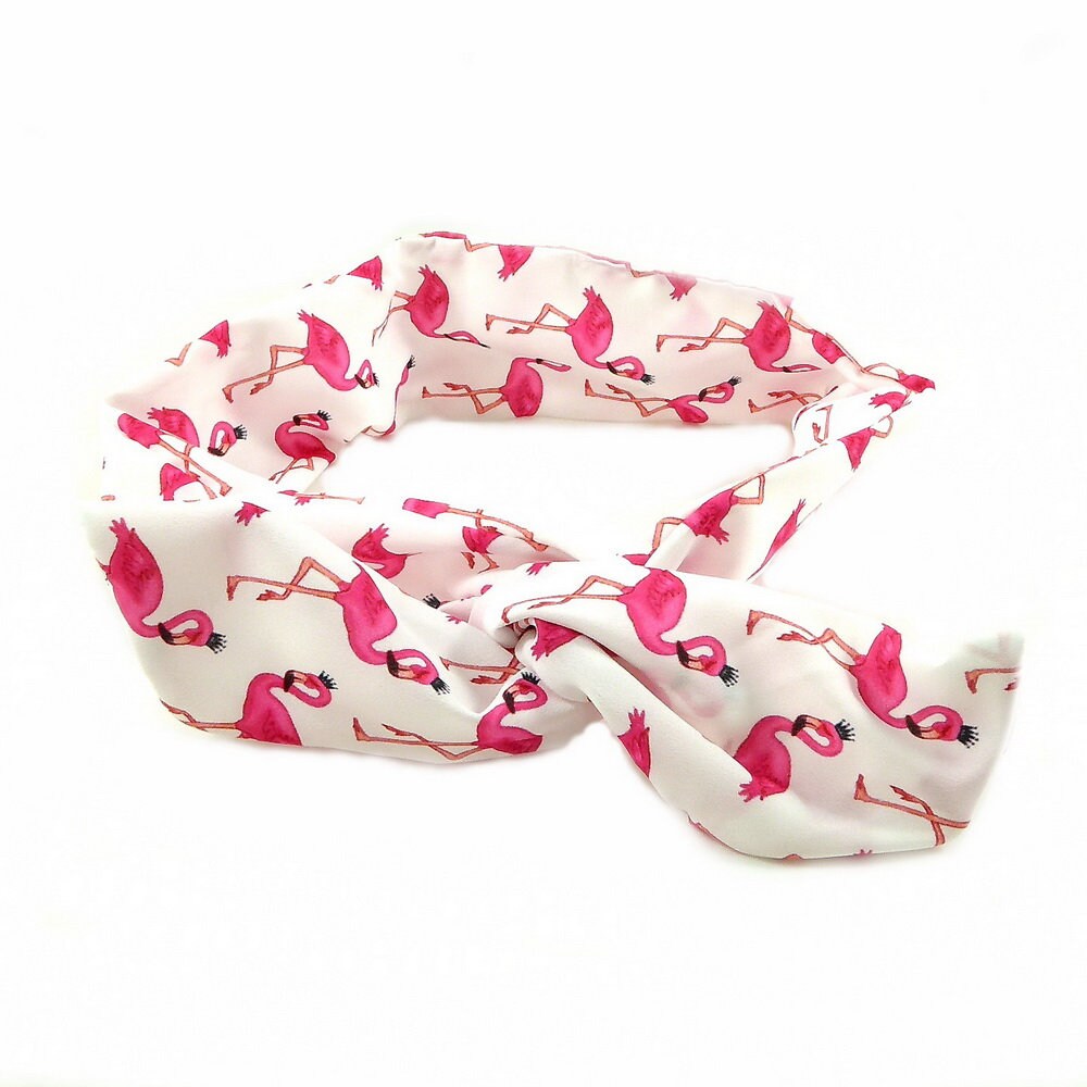 Bandeau headband cheveux flamand rose