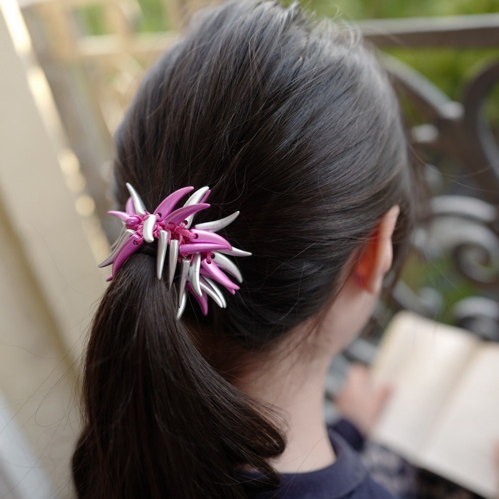 Elastique cheveux perles corne