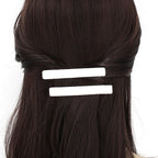 Pince cheveux paillettes 8cm - nacré blanc