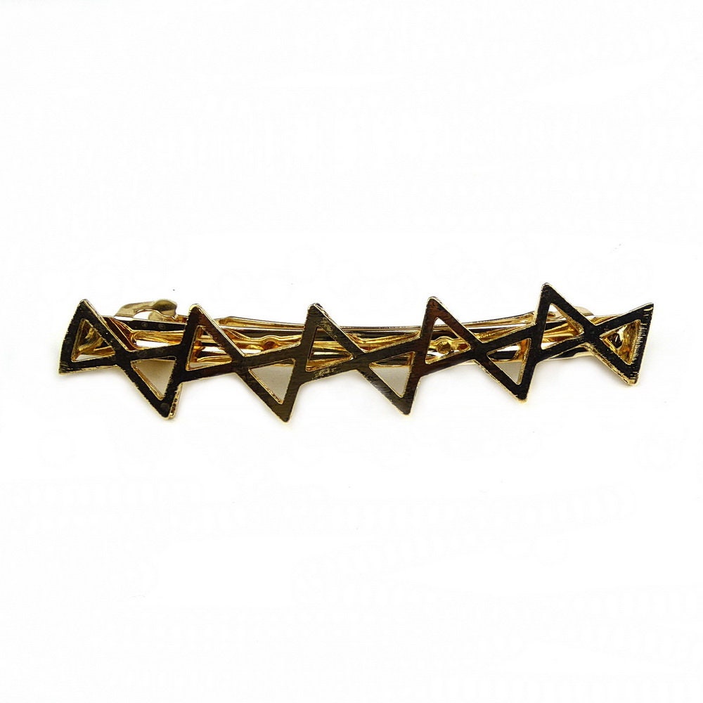 Barrette cheveux zigzag doré