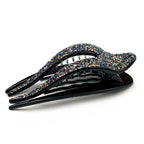 Pince à cheveux bec 11,5cm ornée de  paillettes violet