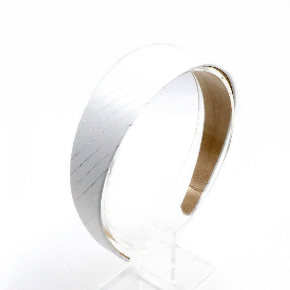 Serre tête large en satin rayures