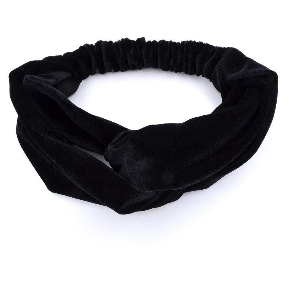 Bandeau cheveux headband croisé en velours