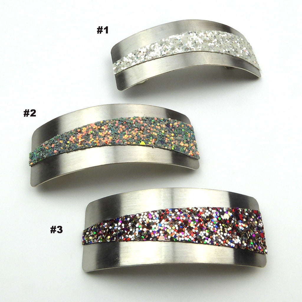 Barrette cheveux métal avec paillette