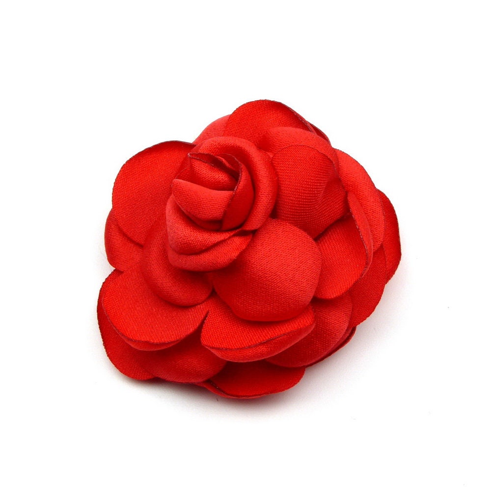 Lot de 2 broches fleur / pinces fleur satin