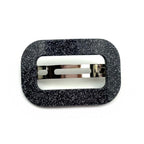 Barrette cheveux ajouree en acetate paillette gris