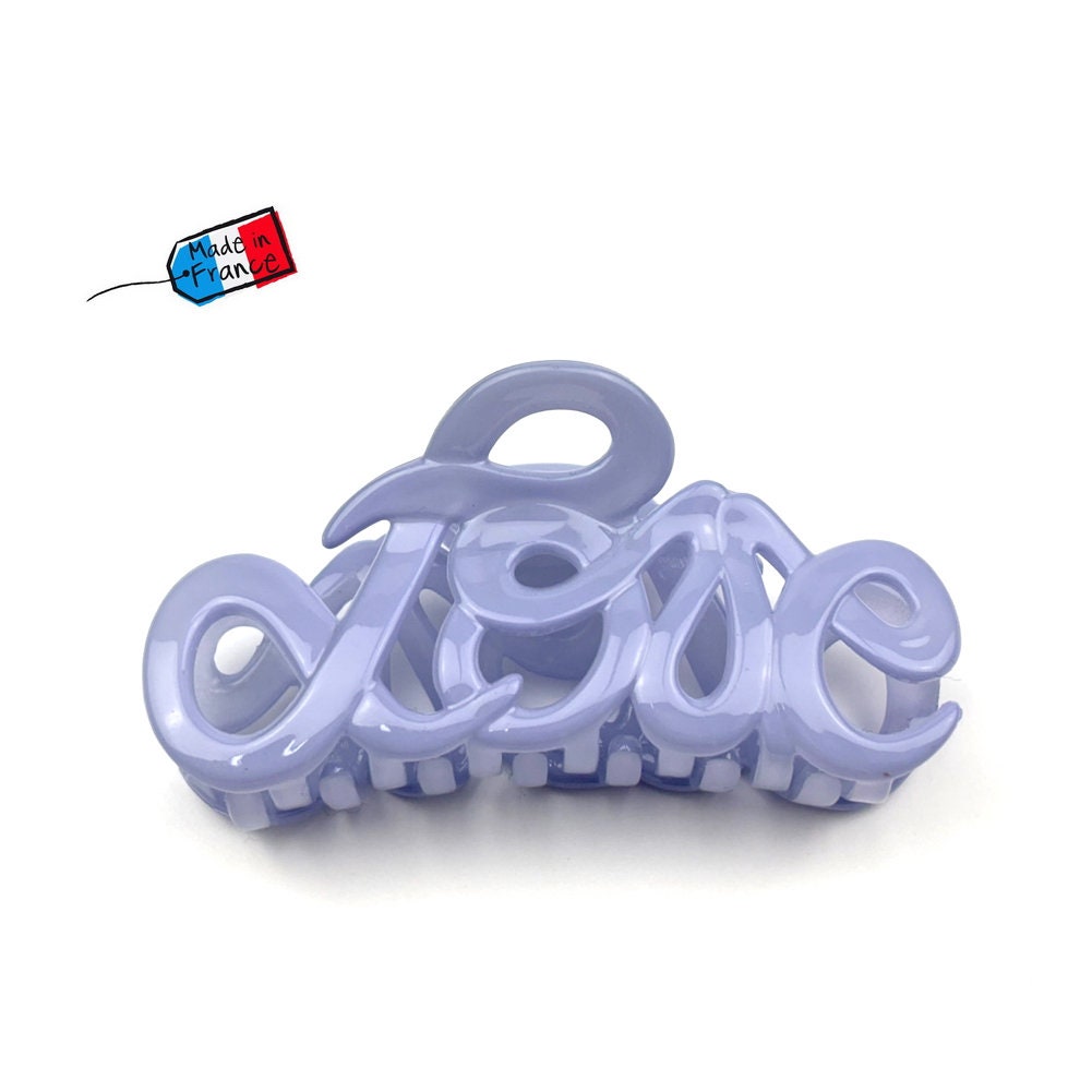 Pince à cheveux "Love" 8,5cm en acétate, qualité premium, Fabrication française