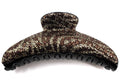 Pince à cheveux paillette zebré 12cm - marron doré