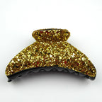 Pince à cheveux paillette doré 9cm - crabe fantaisie